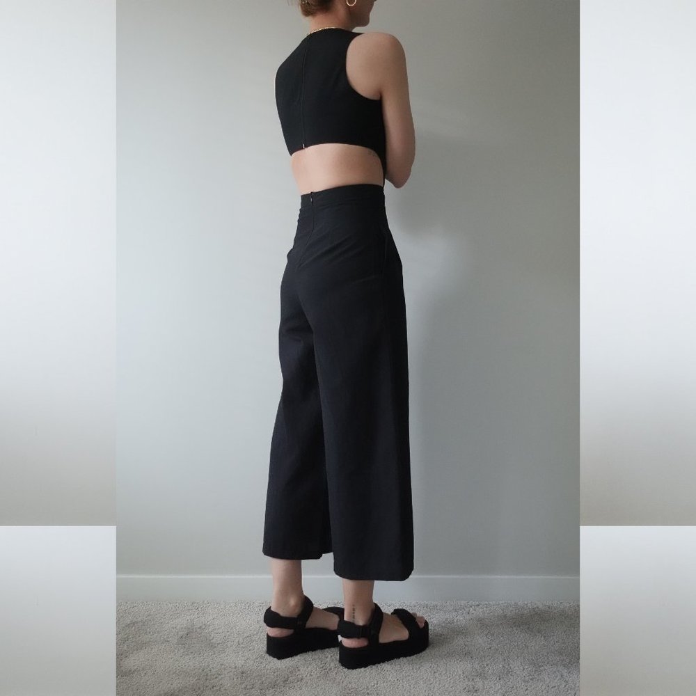 Agenda Black Backless Wide Leg Sleeveless Jumpsuit Size 2 / 34 / XS.